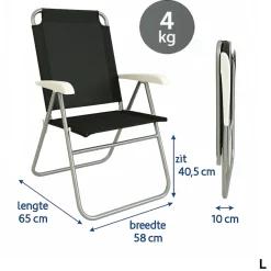 HEM Campingstühle Mit Verstellbarer Rückenlehne|Klappstühle-verstellbarer Klappstuhl - Black