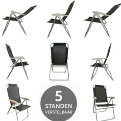 HEM Campingstühle Mit Verstellbarer Rückenlehne|Klappstühle-verstellbarer Klappstuhl - Black