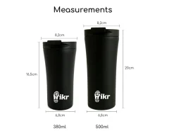 Hikr Becher & Tassen^Edelstahl 500 ml Kaffeebecher To Go - Black