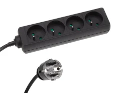 Markenlos Schuko Steckdosen^HQ-Power EB4STBHQ-5 4-fach Leiste mit Schrumpfschlauch - 5 Meter