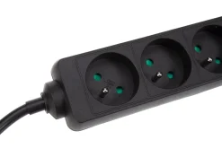 Markenlos Schuko Steckdosen^HQ-Power EB4STBHQ-5 4-fach Leiste mit Schrumpfschlauch - 5 Meter