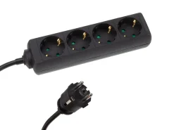 Markenlos Schuko Steckdosen-HQ-Power 4-fach Leiste mit Schrumpfschlauch - 5 Meter