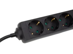 Markenlos Schuko Steckdosen-HQ-Power 4-fach Leiste mit Schrumpfschlauch - 5 Meter