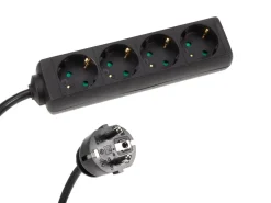Markenlos Schuko Steckdosen-HQ-Power 4-fach Leiste mit Schrumpfschlauch - 1,5 Meter