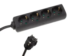 Markenlos HQ-Power 4-fach Leiste mit Schrumpfschlauch - 5 Meter< Schuko Steckdosen