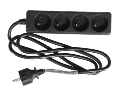 Markenlos HQ-Power 4-fach Leiste mit Schrumpfschlauch - 1,5 Meter< Schuko Stecker
