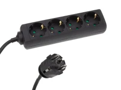 Markenlos Schuko Stecker-HQ-Power 4-fach Leiste mit Schrumpfschlauch - 1,5 Meter