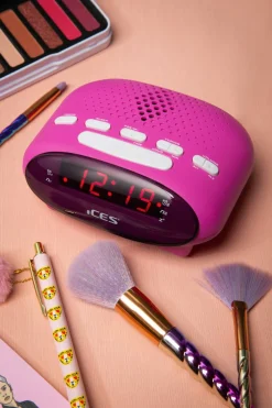 Markenlos Wecker-Ices ICR-210 FM Uhrenradio - Pink