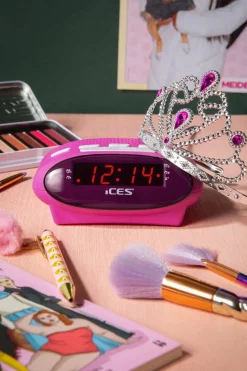 Markenlos Wecker-Ices ICR-210 FM Uhrenradio - Pink
