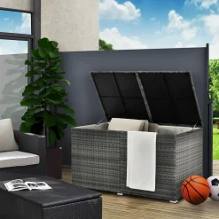 Markenlos Ikaria Polyrattan graue Auflagenbox< Auflagenboxen