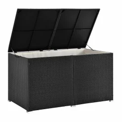 Markenlos Auflagenboxen-Ikaria Polyrattan schwarze Auflagenbox