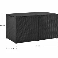 Markenlos Auflagenboxen-Ikaria Polyrattan schwarze Auflagenbox