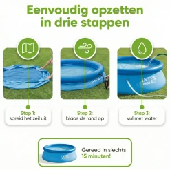 Intex Aufblasbare Pools^easy set 366x76cm pool – 3-teilig