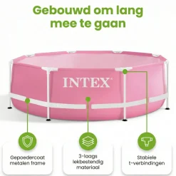 Intex Aufstellpools-metal frame 244x76cm pool - pink