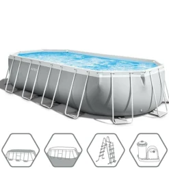Intex Prism 610 x 305 x 122 cm Rahmen ovaler Pool< Aufstellpools