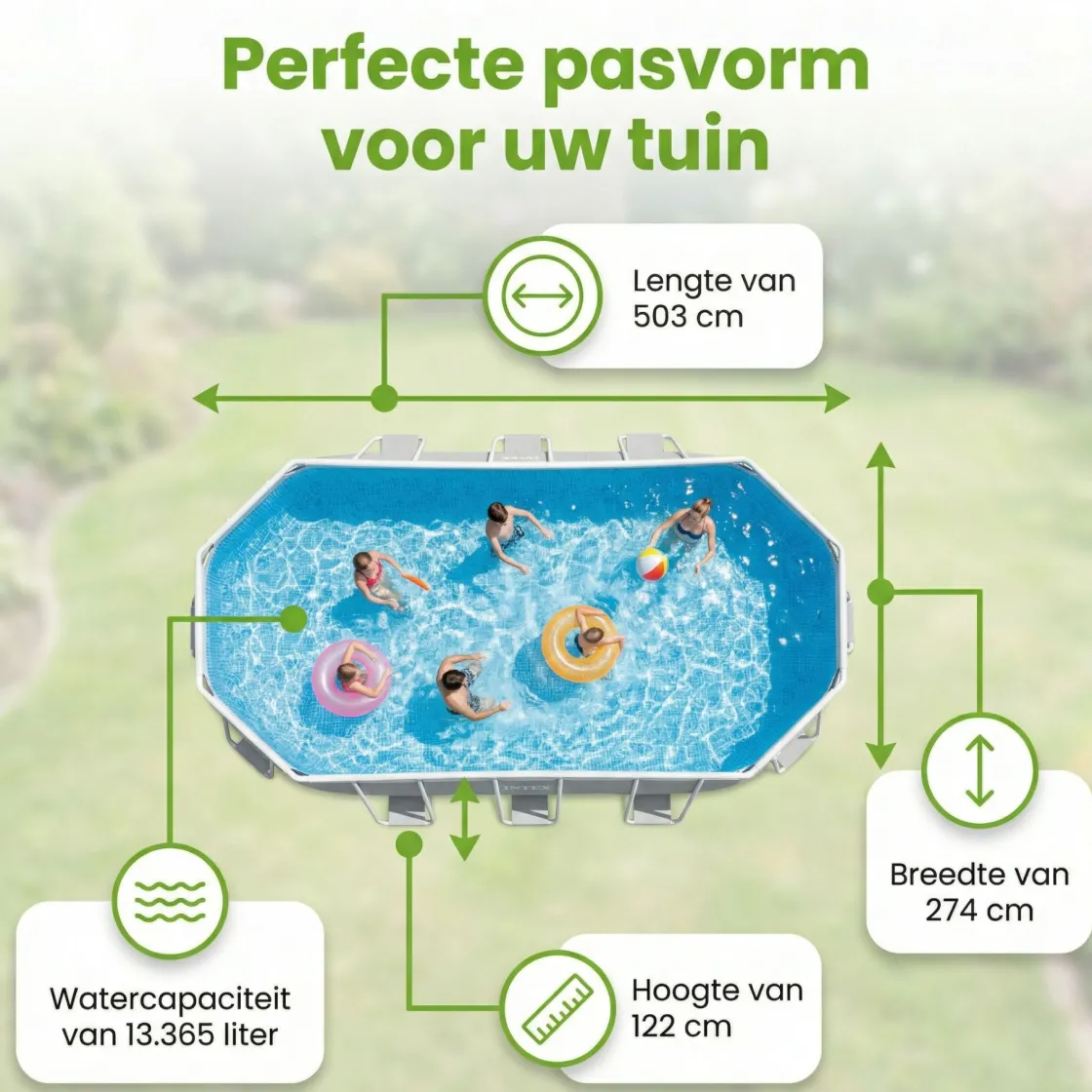 Intex Aufstellpools^prism frame 503x274x122cm pool – 6-teilig