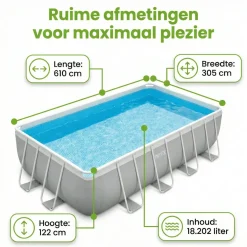 Intex prism frame 610x305x122cm pool – 6-teilig< Aufstellpools