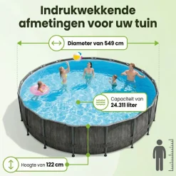 Intex Aufstellpools-prism greywood 549x122cm pool – 6-teilig