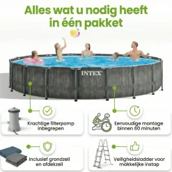 Intex Aufstellpools-prism greywood 549x122cm pool – 6-teilig