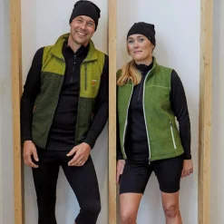 Ivanhoe Beata grüner Damen-Wollstrickjacke ohne Ärmel< Fleecejacken & Pullover