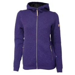 Ivanhoe Fleecejacken & Pullover-Morel Hood FM dunkelviolette Damenweste