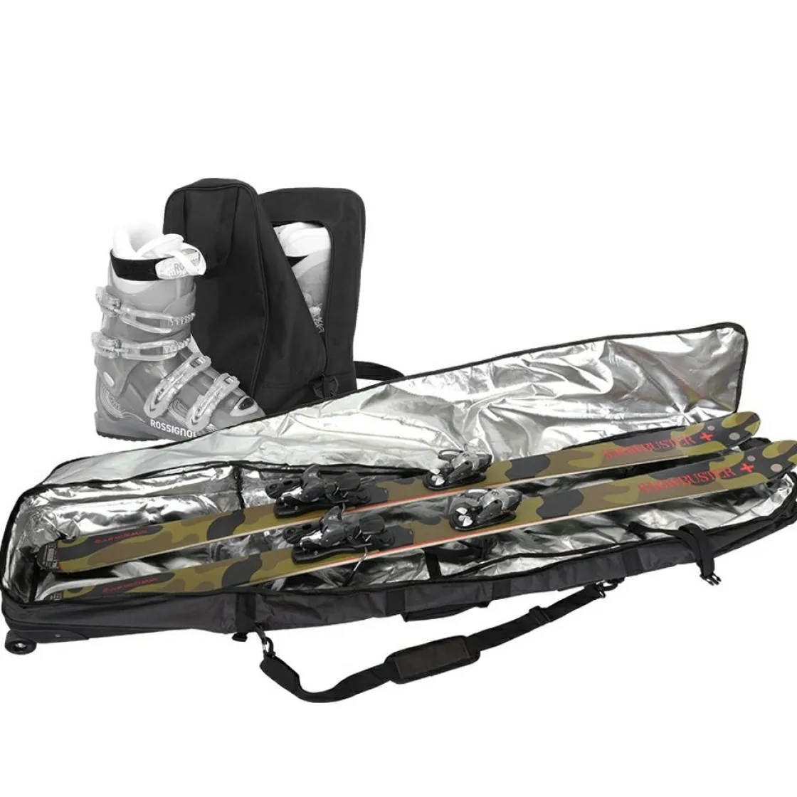 IVOL Wintersport Zubehör-175 cm Ski-/Snowboard- und Skischuhtasche mit Rollen