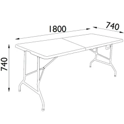 IVOL Campingtische Klappbar^180 x 74 cm Klappbarer Campingtisch