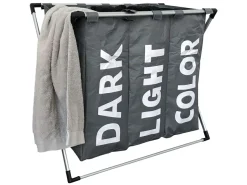 IVOL 3-Fach-Organizer-Wäschekorb - Grey< Waschkörbe