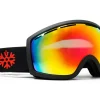 IVOL Skibrillen-schwarz Rotes Spiegelglas Skibrille