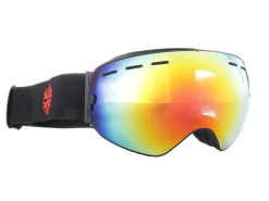 IVOL Skibrillen^schwarz Rotes Spiegelglas Skibrille