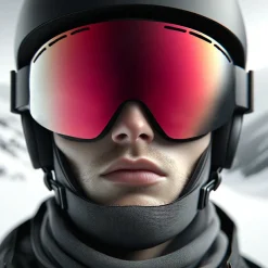 IVOL Skibrillen^schwarz Rotes Spiegelglas Skibrille