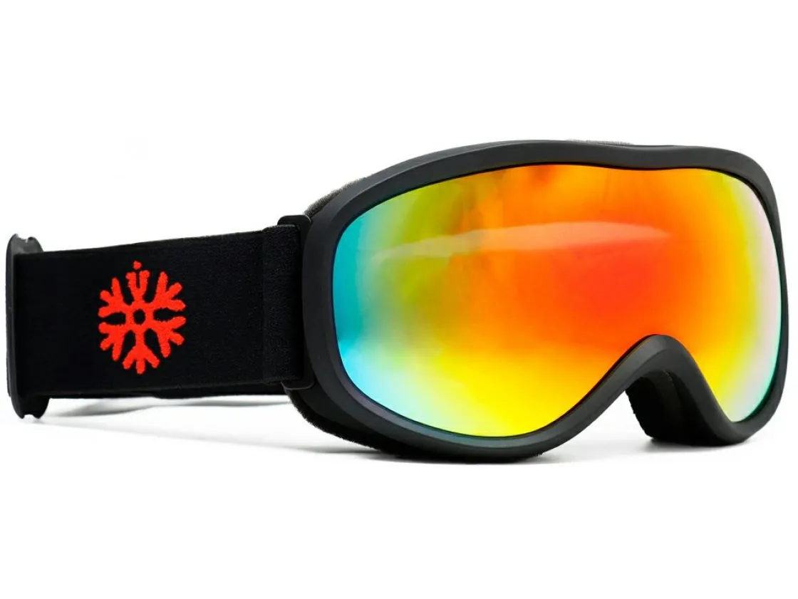 IVOL Skibrillen-schwarz Rotes Spiegelglas Kinder Skibrille