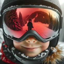 IVOL Skibrillen-schwarz Rotes Spiegelglas Kinder Skibrille