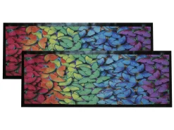 Markenlos Jacks Door Vlinder 45 x 125 cm Fußmatte - Set von 2< Sauberlaufmatten