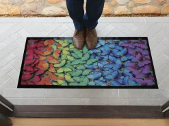 Markenlos Jacks Door Vlinder 45 x 125 cm Fußmatte - Set von 2< Sauberlaufmatten