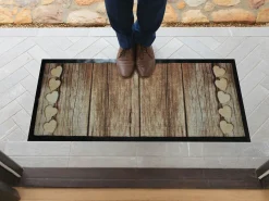Markenlos Jacks Door Wood 45 x 125 cm Fußmatte - Set von 2< Sauberlaufmatten