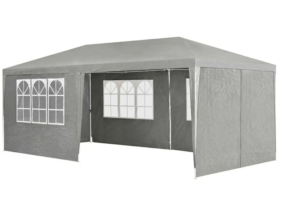 Juskys 3 x 6 Meter Partyzelt mit Seitenwänden - Dark Grey< Partyzelte