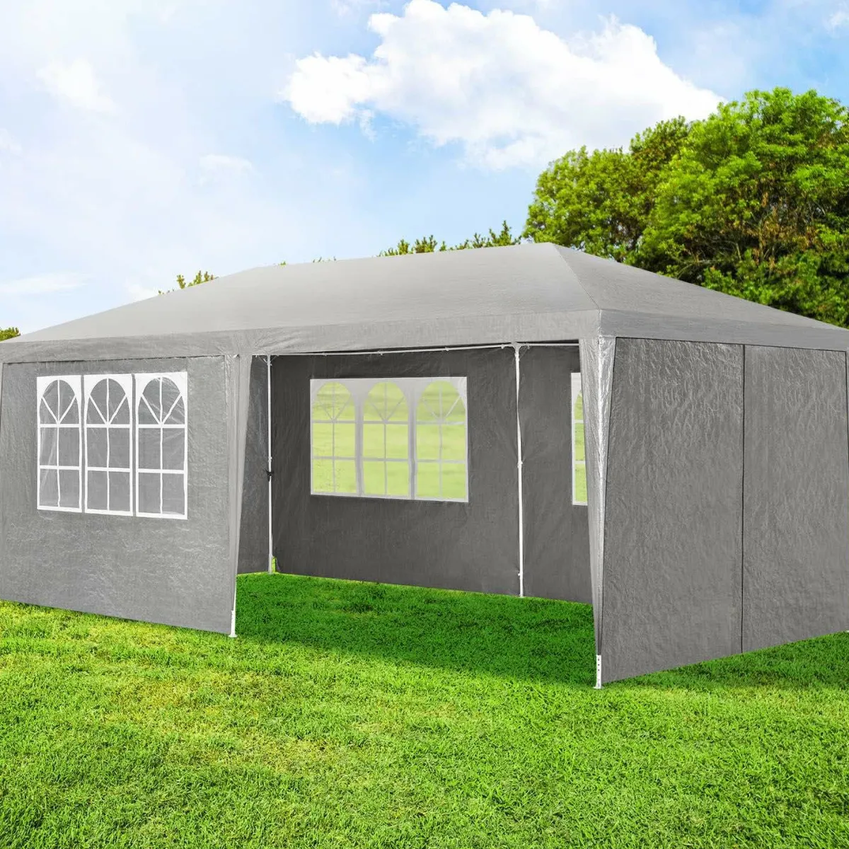 Juskys 3 x 6 Meter Partyzelt mit Seitenwänden - Dark Grey< Partyzelte