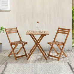 Juskys Bala 3-teiliges Faltbares Gartenset - Akazienholz< Gartenmöbel Sets