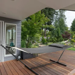 Juskys Hängematten^Cata Hängematte mit Gestell und Kissen - Anthracite
