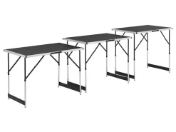 Juskys 3er Set Campingtische< Höhenverstellbare Campingtische