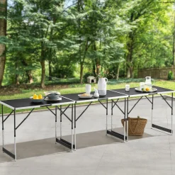 Juskys 3er Set Campingtische< Höhenverstellbare Campingtische