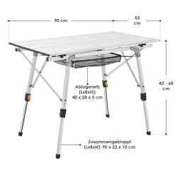 Juskys Picco Aluminium Campingtisch< Rolltische