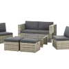 Juskys Lounge Sets-Salou Polyrattan Lounge Set - Grey