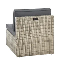 Juskys Lounge Sets-Salou Polyrattan Lounge Set - Grey
