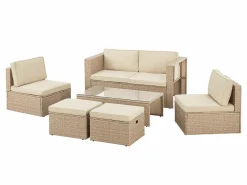 Juskys Lounge Sets^Salou Polyrattan Lounge Set - Creme
