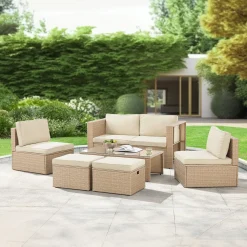 Juskys Lounge Sets^Salou Polyrattan Lounge Set - Creme