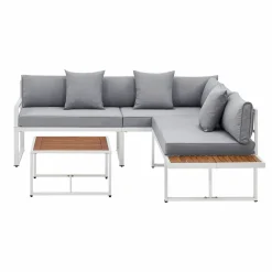Juskys Lounge Sets-St. Tropez 4 Personen Lounge-Set - Grey