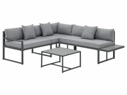 Juskys St. Tropez 4 Personen Lounge-Set - Anthracite< Lounge Sets