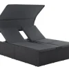 Juskys Syros Polyrattan Lounge Bed - Black< Gartenstühle